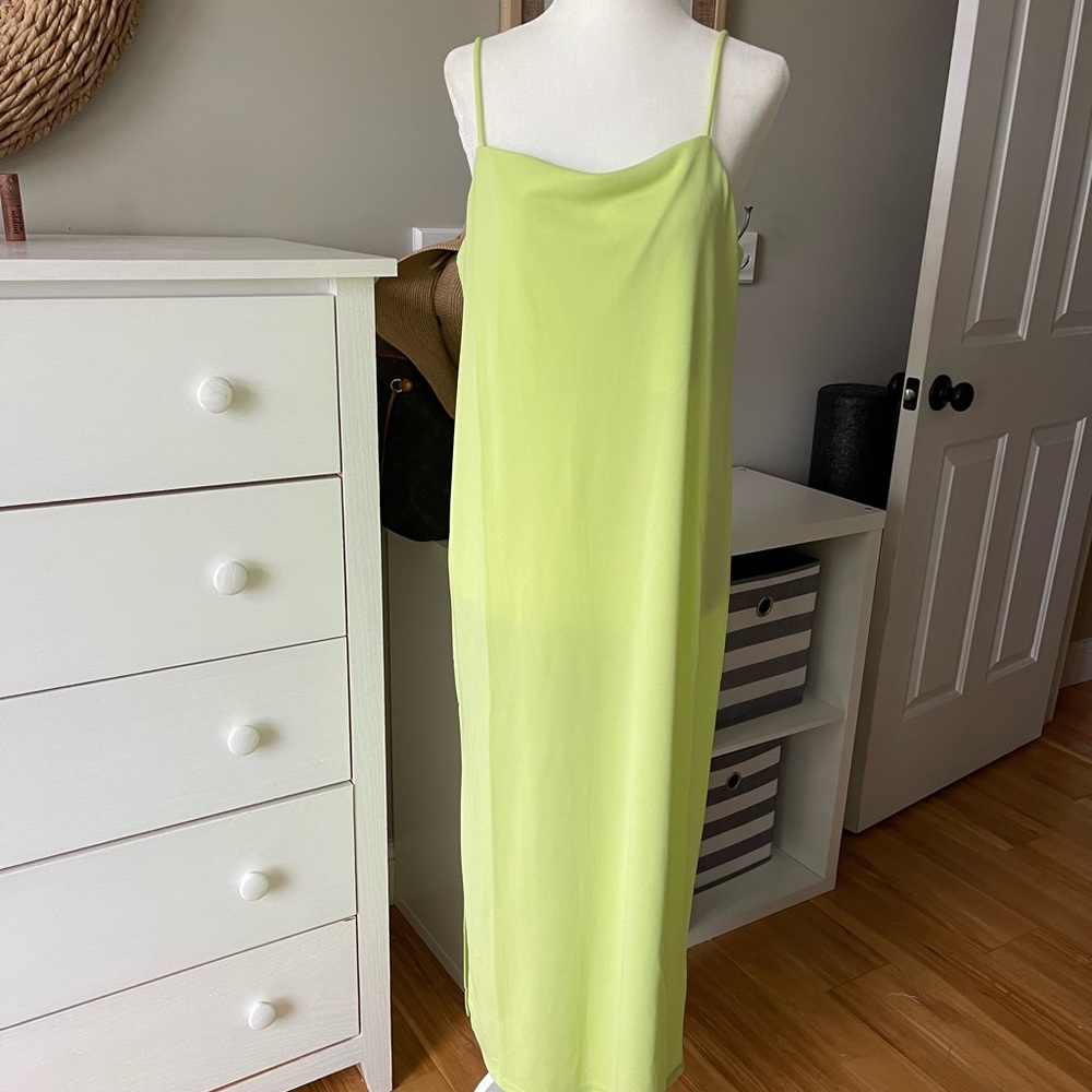 H&M neon green maxi dress